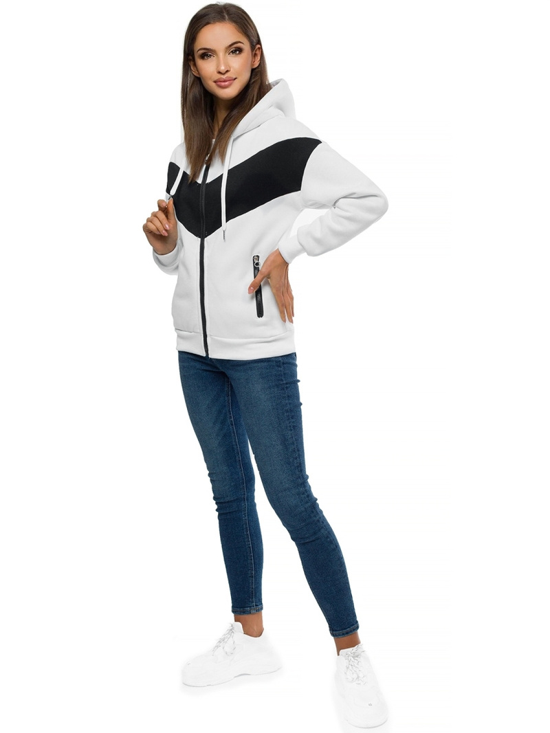 Ženska dukserica Bijelo-crna OZONEE JS/B26039