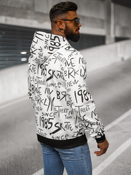 Muška dukserica s kapuljačom bijela OZONEE JS/8B1175/1