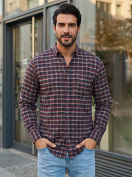 Muška Košulja Bordo OZONEE V/V176Z