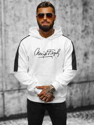 Muška dukserica s kapuljačom bijeli OZONEE JS/3B572