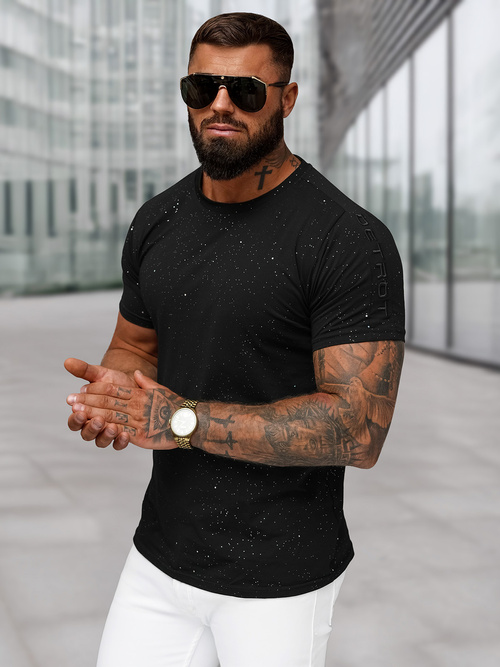 Muška Majica Crna OZONEE O/QQ1388