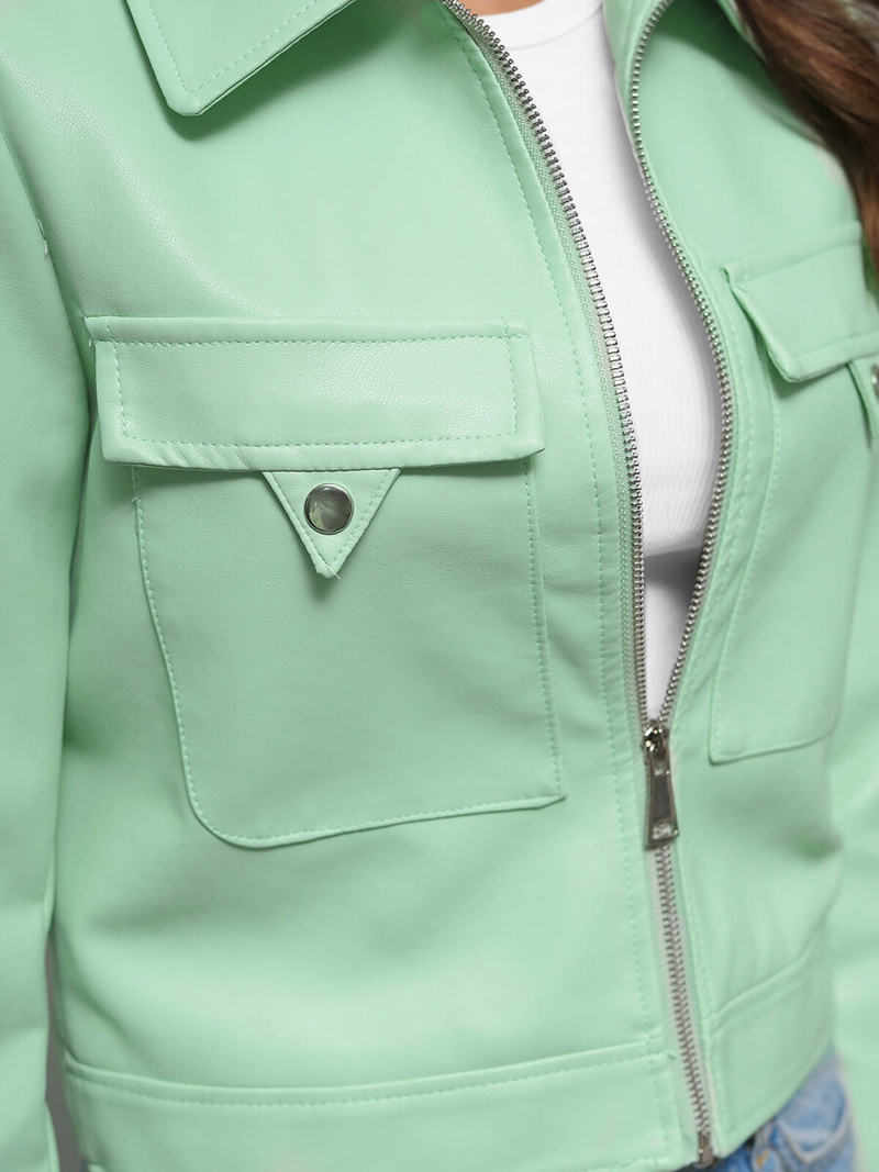 Ženska Kožna Jakna Mentol OZONEE O/G117