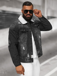 Muška traper jakna šerpa crna OZONEE NB/MJ502NZ