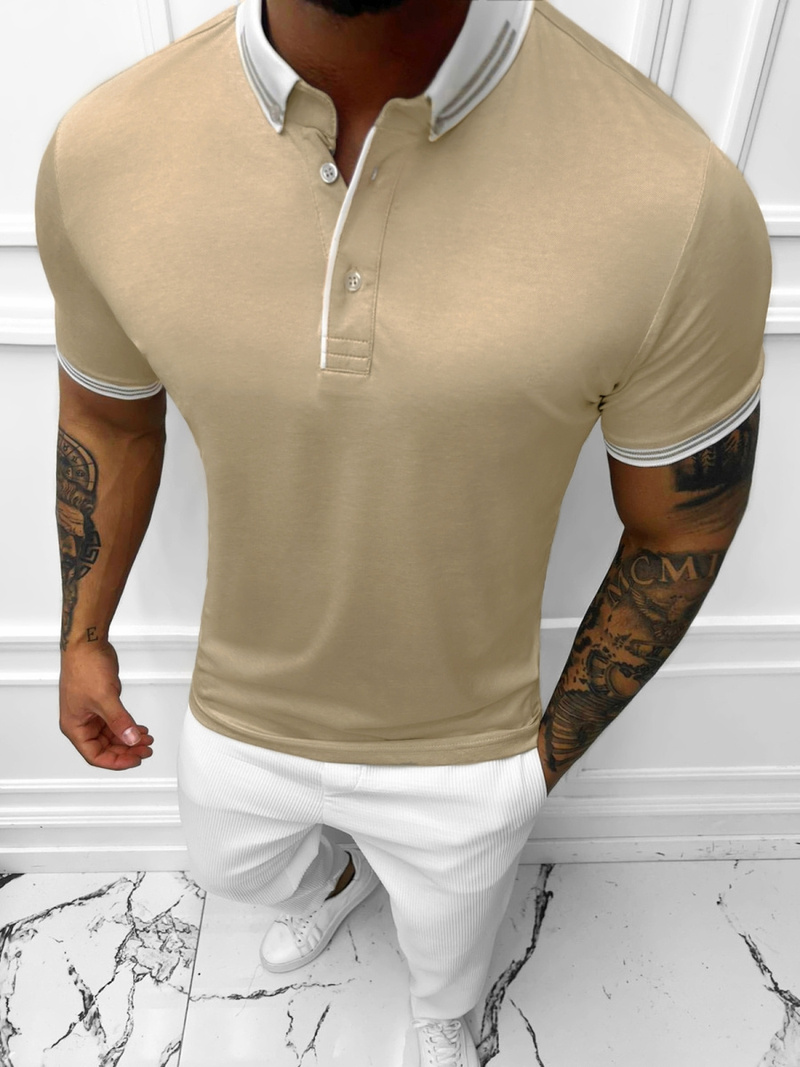 Muška polo majica bež OZONEE E/1040/1