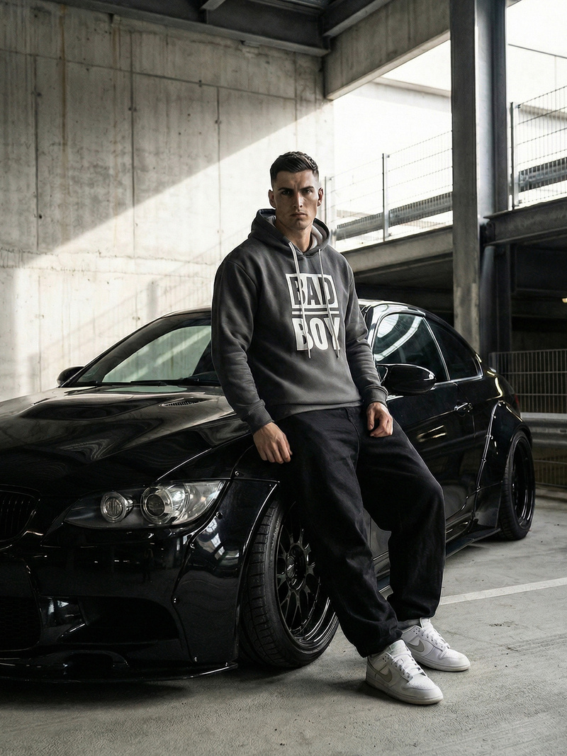 Muška dukserica s kapuljačom grafitna OZONEE JS/65B3909/5Z