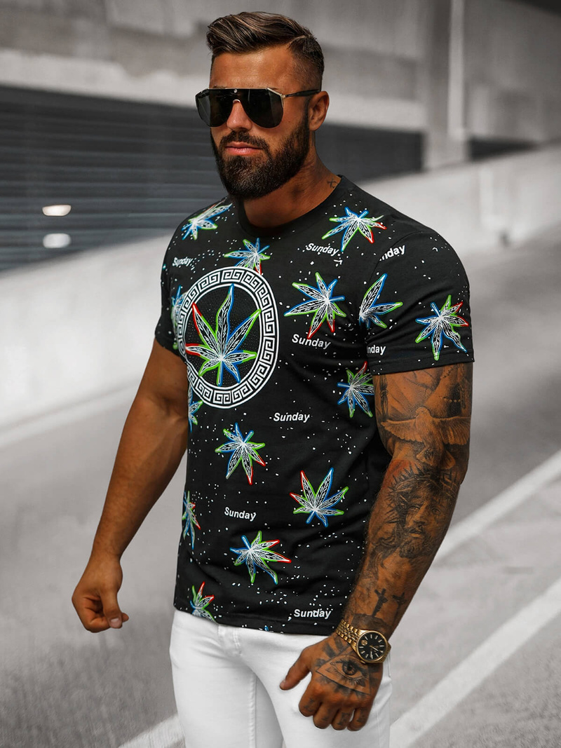 Muška majica crna OZONEE O/T136/3