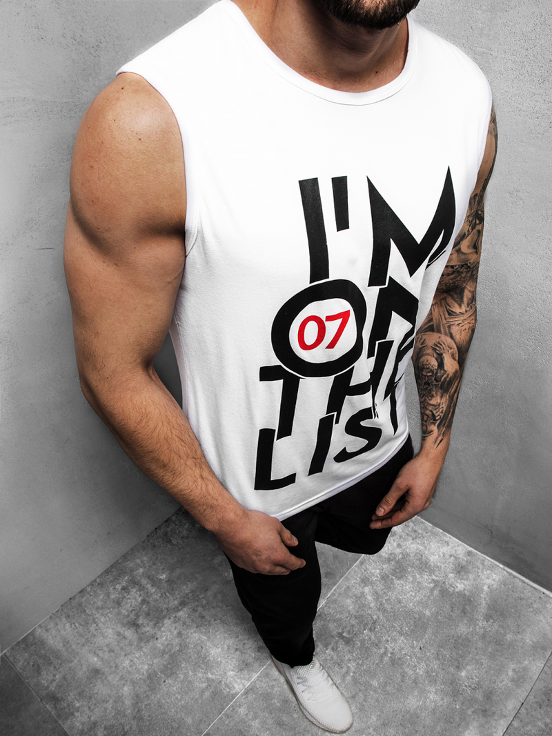 Muška majica bez rukava Bijela OZONEE JS/KS2078Z