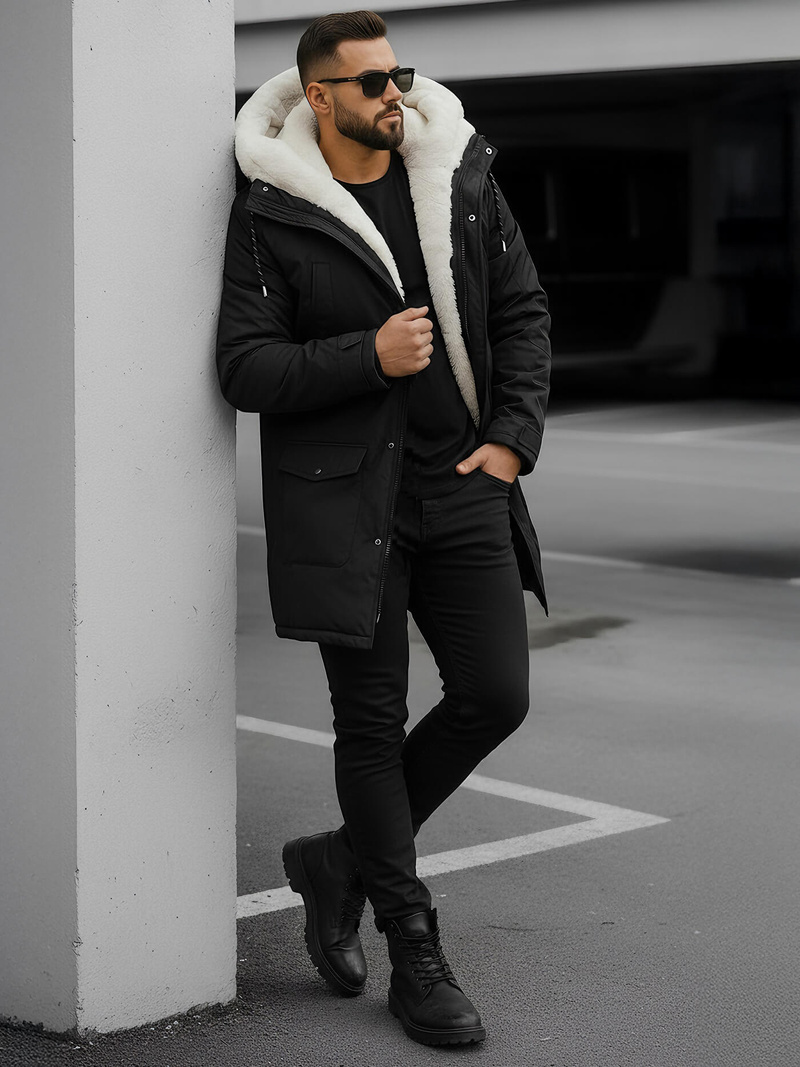 Muška parka jakna crna OZONEE JS/5M120/392Z