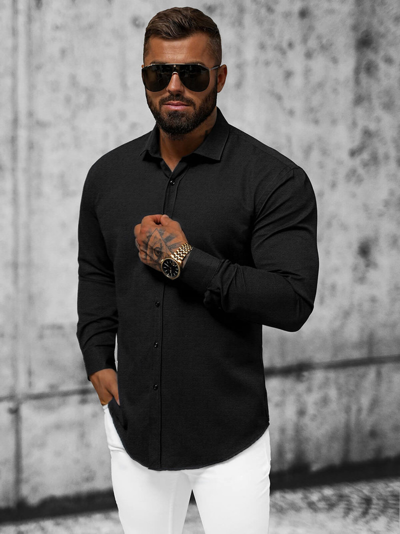 Muška Košulja Crna OZONEE O/3778