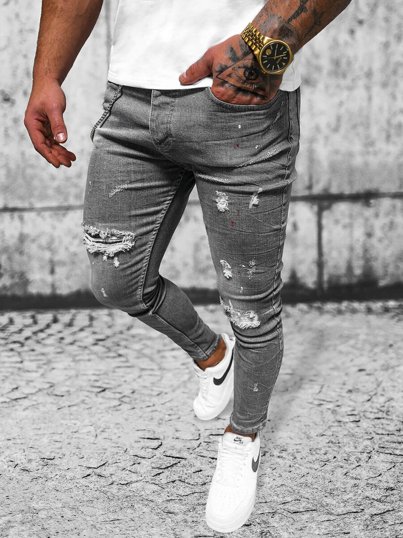 Muške Traperice Grafitne OZONEE O/MB459