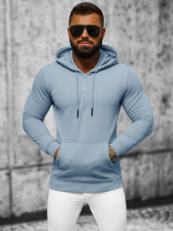 Muška dukserica s kapuljačom plava OZONEE O/TB2273