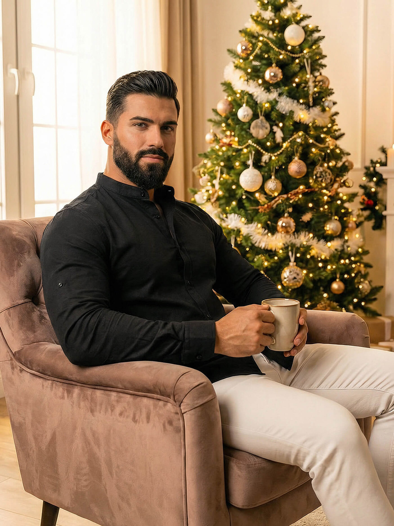 Muška Košulja Crna OZONEE O/V121Z