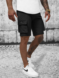 Muške Chino Kratke Hlače Crne OZONEE T/DC469Z