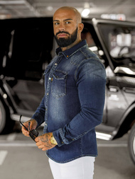 Muška traper košulja tamnoplava OZONEE O/51410