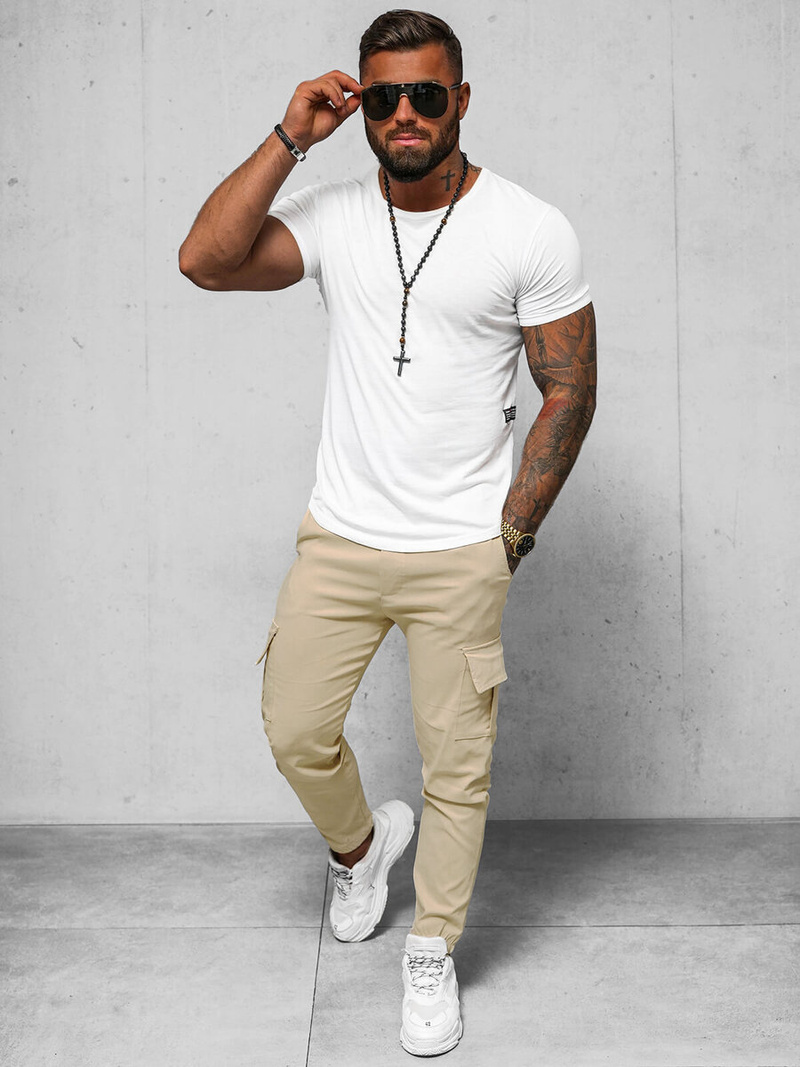 Muške Chino Hlače Bež OZONEE O/1404SP