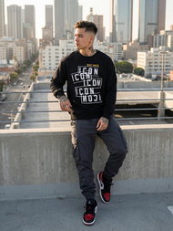 Muška dukserica crna OZONEE JS/8B1763/3Z