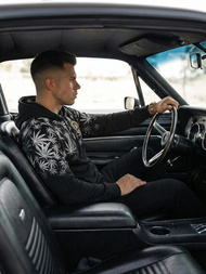 Muška dukserica s kapuljačom crna OZONEE O/B272Z