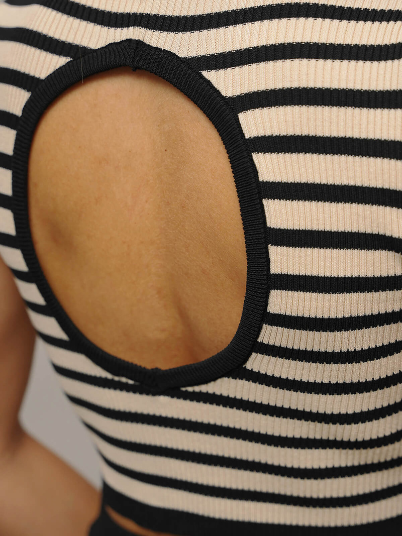 Ženski komplet crno/bež - top i suknja OZONEE O/JK262