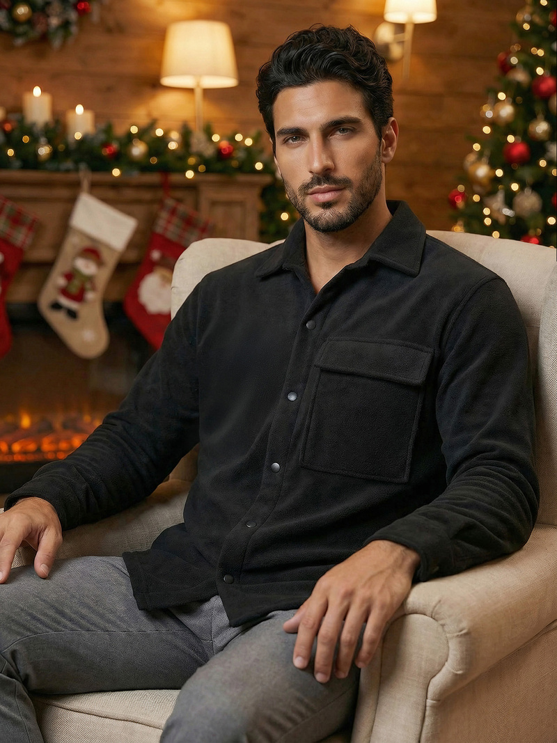 Muška košulja Crna OZONEE O/GOM23040Z