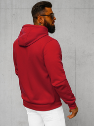 Muška dukserica s kapuljačom kopčanje tamno-crvena OZONEE JS/2008Z