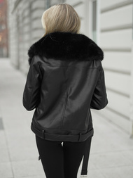 Ženska Kožna Jakna Crna OZONEE JS/61M8507/392AZ