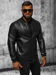 Muška kožna jakna crna OZONEE JS/11Z8107