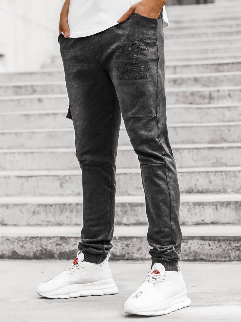 Muške jogger traperice Crne OZONEE JS/KK1110-2