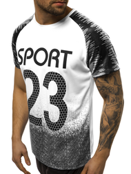 Muška majica bijelo-crna OZONEE JS/KS2068