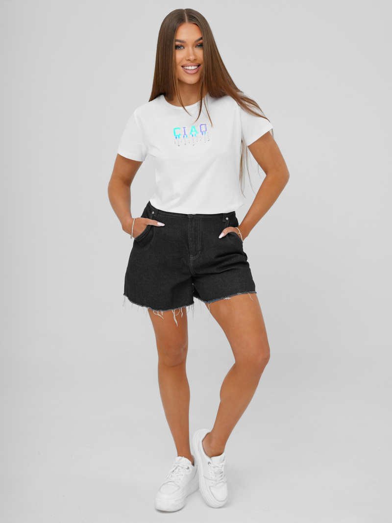 Ženska majica bijelo-mentola OZONEE JS/RJ77542