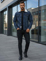 Muška traper jakna šerpa modra OZONEE NB/MJ517BSZ