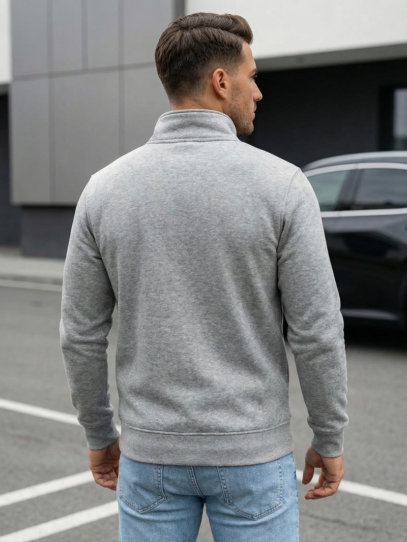 Muška dukserica s patentom siva OZONEE JS/2002Z