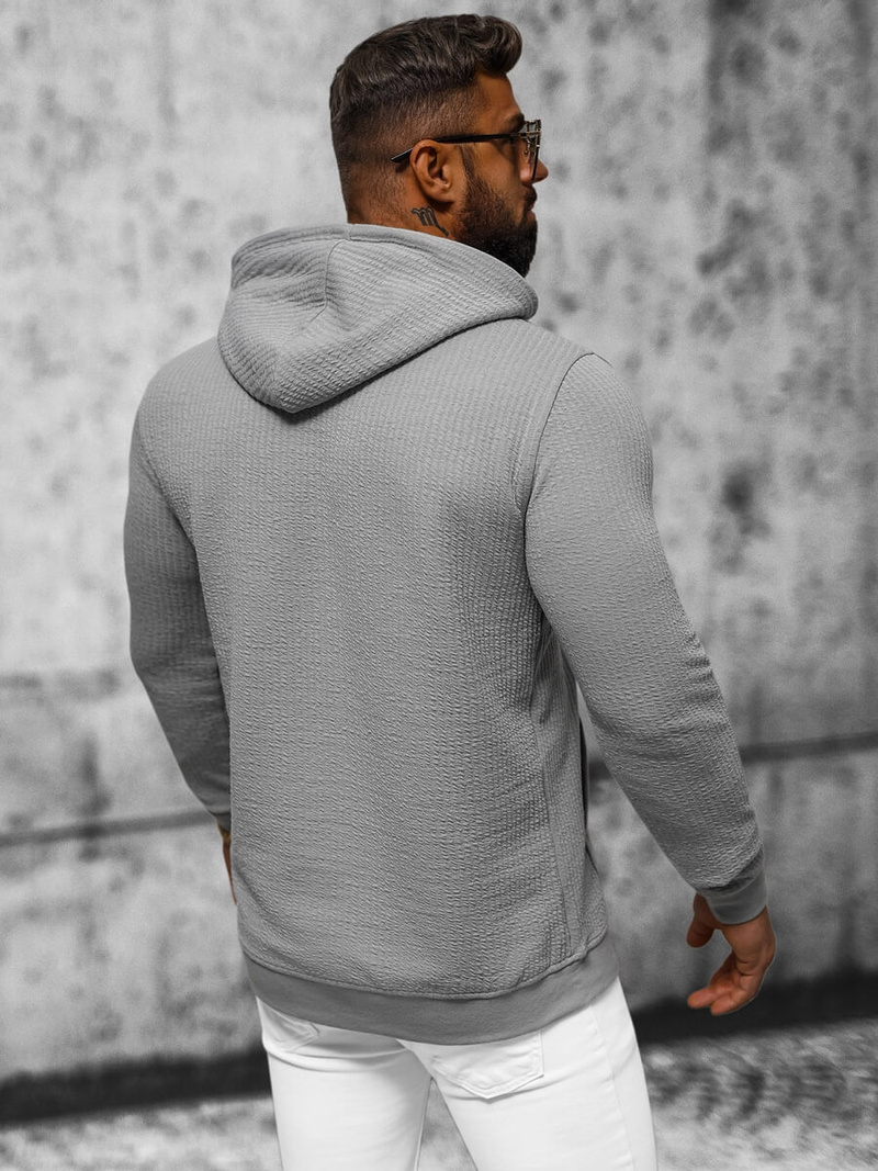 Muška dukserica s kapuljačom siva OZONEE O/TB2273