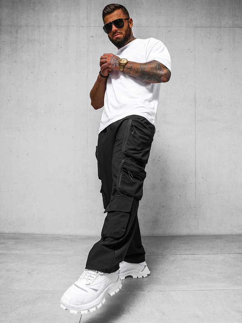 Muške Hlače Crne OZONEE O/PS5528