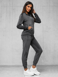 Ženski trenirka od velura grafitna OZONEE JS/35C1610/5