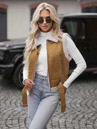 Ženski kožna prsluk camel OZONEE JS/11Z8238Z