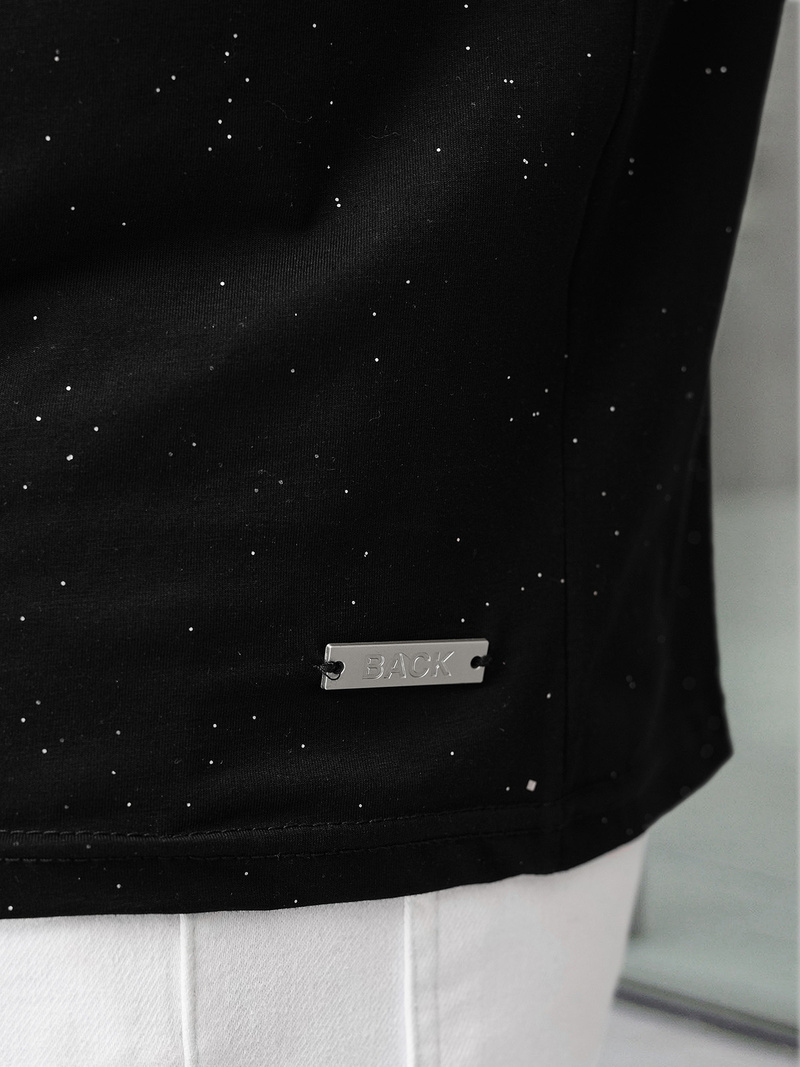 Muška Majica Crna OZONEE O/QQ1386