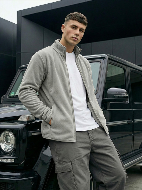 Muška dukserica s patentom siva OZONEE JS/HH016/2