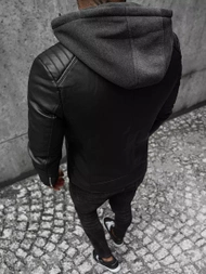 Muška kožna jakna crna OZONEE JS/11Z8012