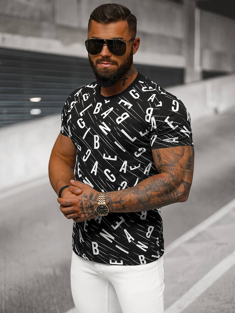 Muška Majica Crna OZONEE JS/8T1196/3