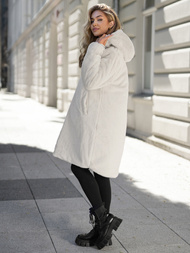 Ženska duga zimska jakna ecru OZONEE JS/5M3352/280