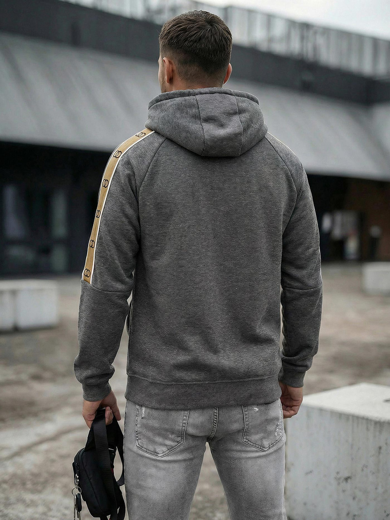 Muška dukserica s kapuljačom grafitna OZONEE JS/8B1730/5Z