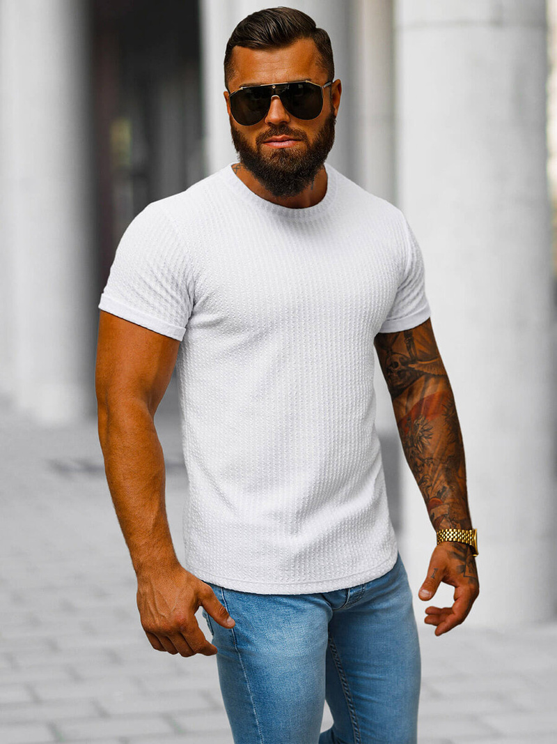 Muška Majica Bijeli OZONEE O/7766T