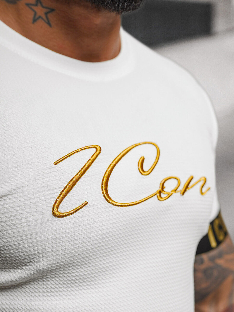 Muška majica bijela i zlatna OZONEE O/T7578