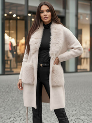 Ženski kaput bež OZONEE JS/53M5200/155Z