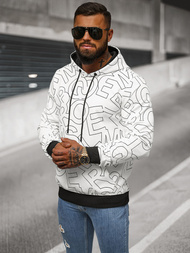 Muška dukserica s kapuljačom bijela OZONEE JS/8B1232/1