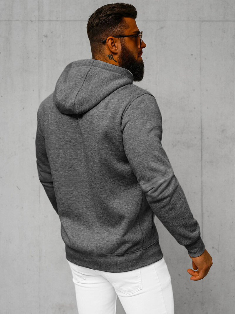 Muška dukserica s kapuljačom tamnosiva OZONEE JS/2008Z