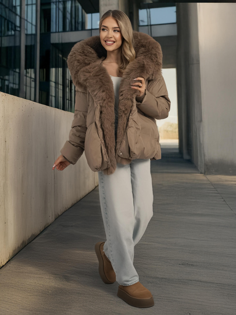 Ženska jakna tamno-bež OZONEE O/16M9179/84Z