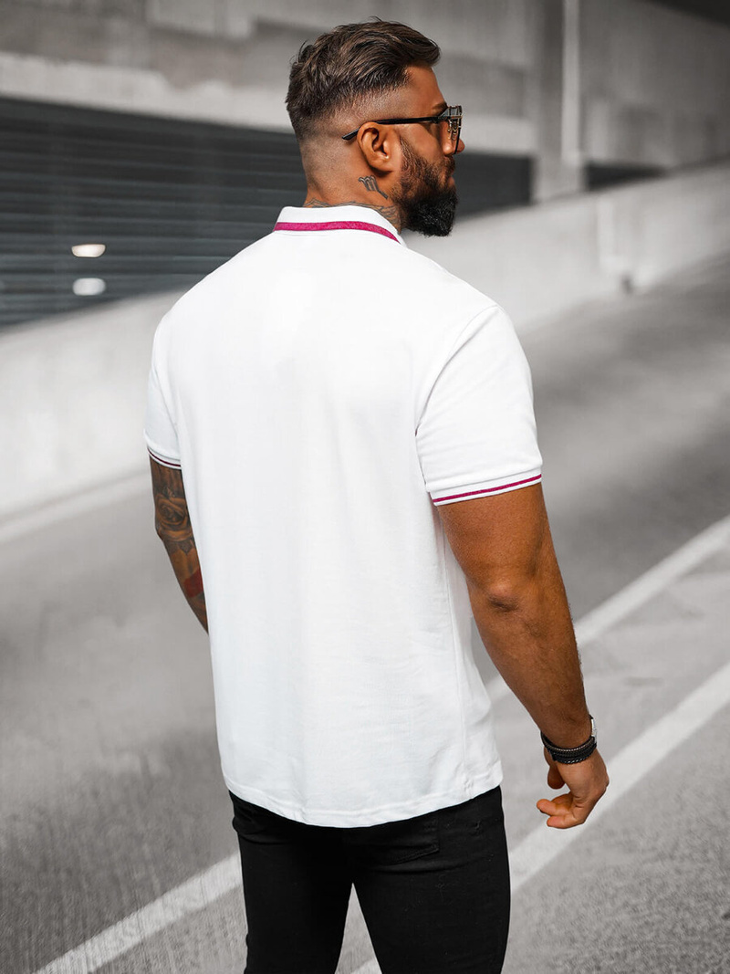 Muška polo majica bijela OZONEE O/DA758