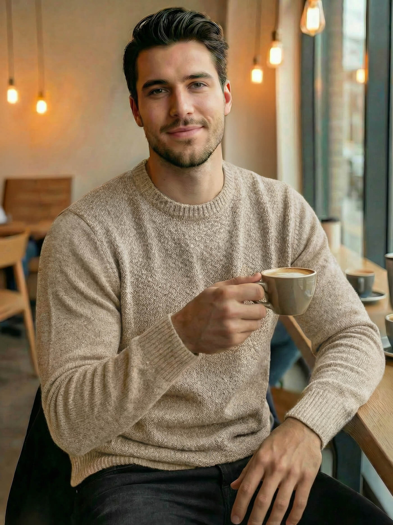 Muški džemper bež OZONEE JS/59B3607/155