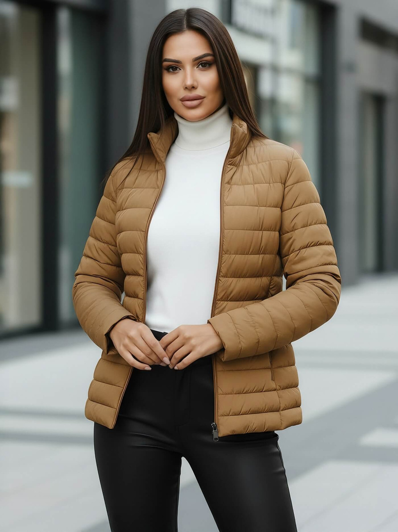 Ženska jakna tamno-bež OZONEE JS/16M9109/84Z